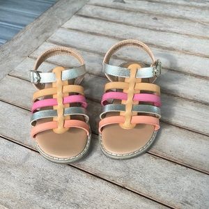 Adorable pink and gold ombre strappy cat & Jack sandals size 9